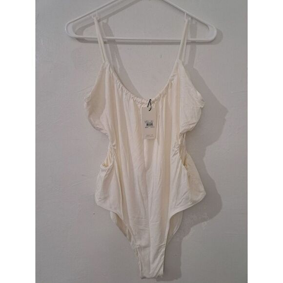 NWT Bardot Womens GRECIAN Bodysuit  Large Ivory Stretch - Picture 2 of 8
